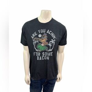 Disney Men’s Size M Short Sleeve  Black t-Shirt "Are You Achin For Some Bacon”
